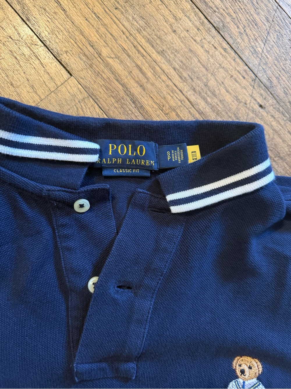 Polo by Ralph Lauren Navy Bear-Embroidered Polo by Ralph Lauren Shirt - Picture 4 of 5
